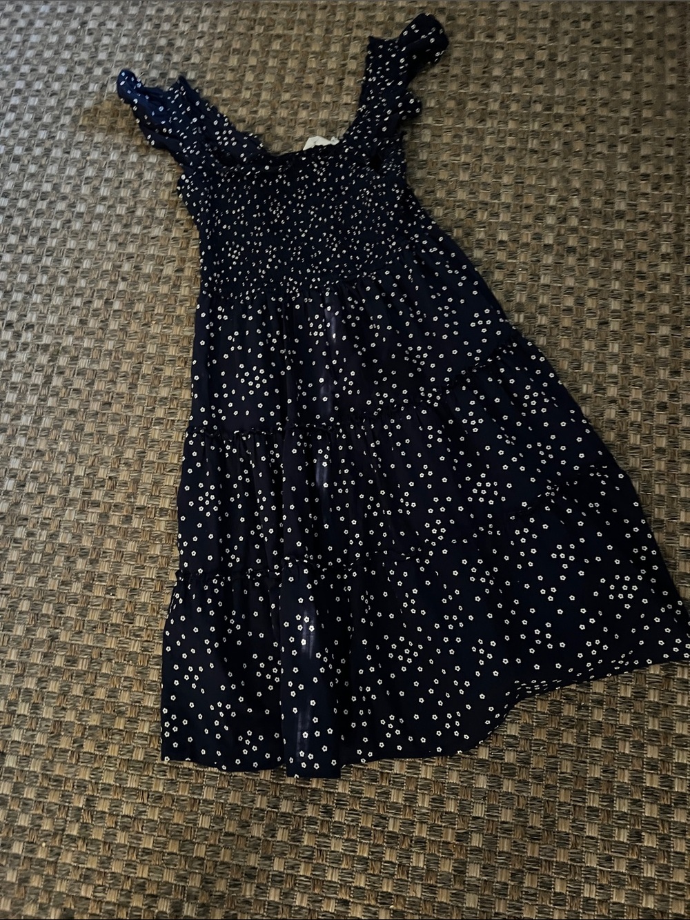 Candace Cameron Bure Navy Blue Polka Dot Midi Dress